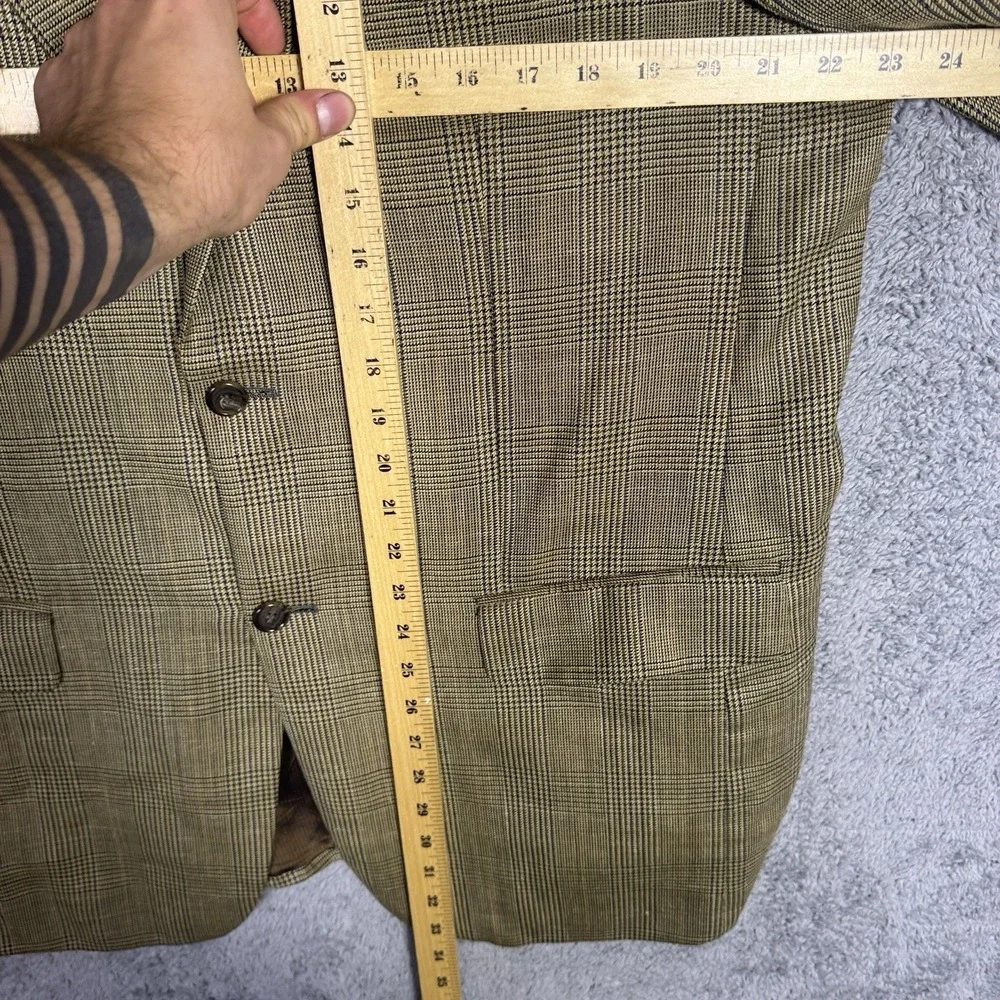 Pendleton Blazer Men 44R Wool Silk Linen Sport Coat Glen Check Old Money Vintage